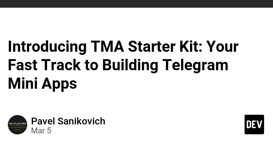 Telegram Mini App Development Kit